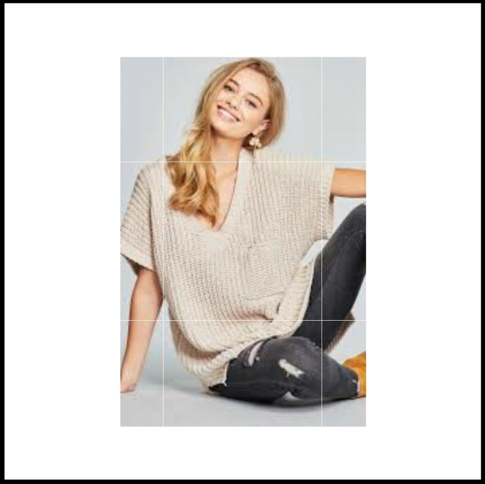 CAbi Fling Sweater crochet fringe poncho size Med - Picture 2 of 9